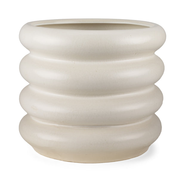 Twyla Tall Cream Glazed Floor Ceramic Vase