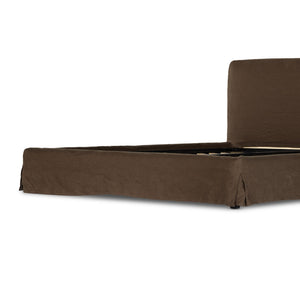 Aidan Slipcover King Bed - Brussels Coffee