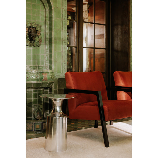 Rassa Accent Table in Polished Silver