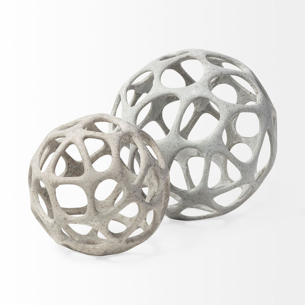 Spiro 7L x 7W Off-White Hollow Decorative Orb