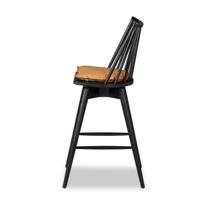 Lewis Swivel Bar + Counter Stool - Whiskey Saddle