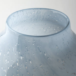 Nasser III Large Blue/Gold/Chrome Urn Style Glass Vase