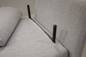 ISO Double Fabric Motion Sofa in Double silver fabric