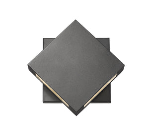 Quadrate 2 Light Outdoor Wall Sconce in Black Finish
