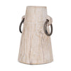 Monique Large Light Brown w/ Handles Wood Pot