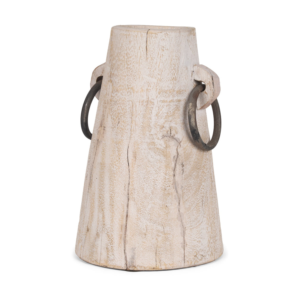 Monique Large Light Brown w/ Handles Wood Pot