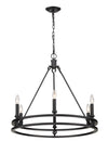 Dennison 6 Light Chandelier in Matte Black Finish