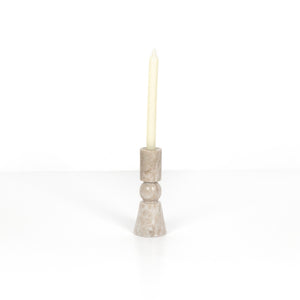 Rosette Taper Candlesticks,Set 2 In Taupe