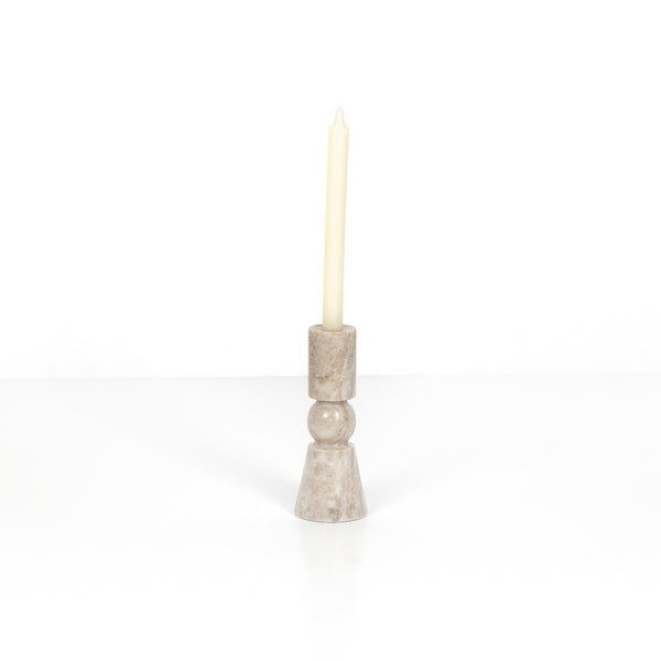 Rosette Taper Candlesticks,Set 2 In Taupe