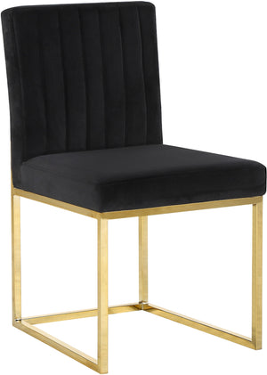 Joanna Dining Chair In Black Velvet and Gold