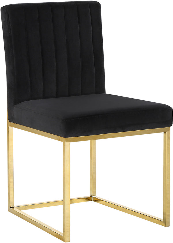 Joanna Dining Chair In Black Velvet and Gold