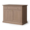 Braxton Dark Brown Solid Wood w/ Antique Knobs Accent Cabinet 1 Drawer 2 Doors