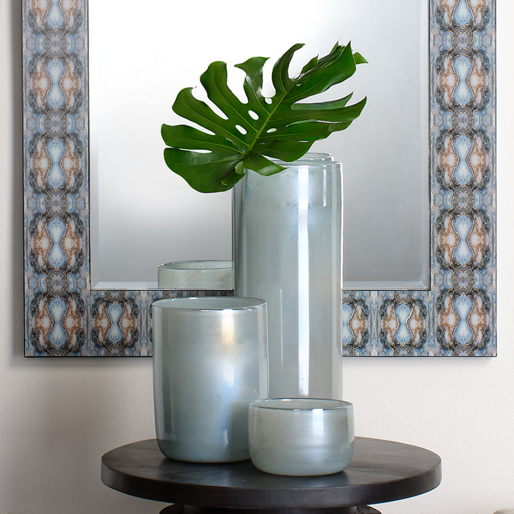Vapor Hand Blown Decorative Glass Vase, Blue