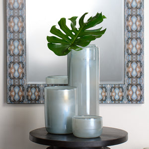 Vapor Hand Blown Decorative Glass Vase, Blue