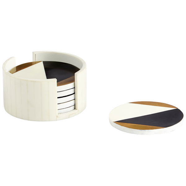 Modametric Coasters in Black - Gold - White