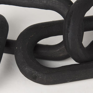 Alix 29.0L x 5.0W x 5.0H Black Wood Link Chain Decorative Object