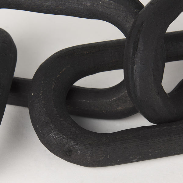 Alix 29.0L x 5.0W x 5.0H Black Wood Link Chain Decorative Object