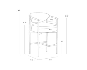 HELOISE COUNTER STOOL - BRAVO BLACK