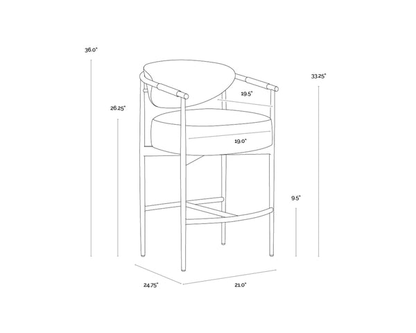 HELOISE COUNTER STOOL - BRAVO BLACK