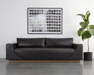 ANAKIN SOFA - LIGHT OAK - TUSCANY WARM BLACK LEATHER