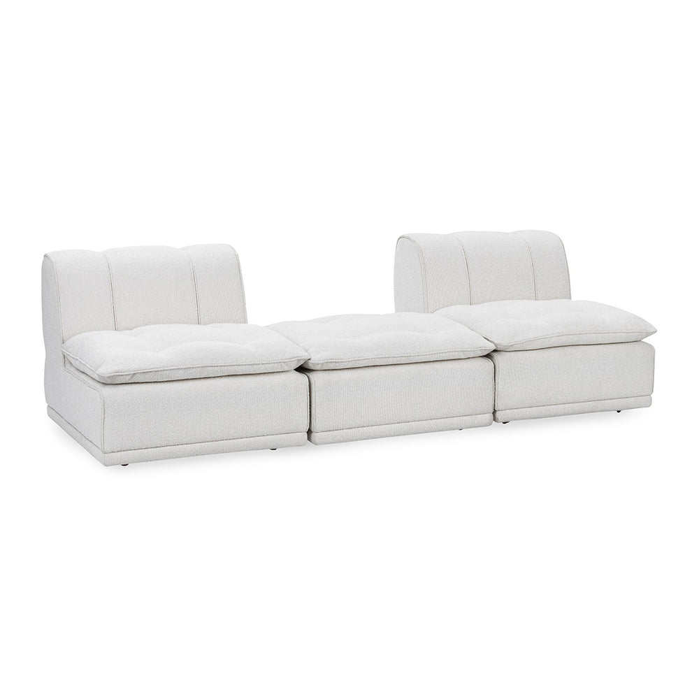 Haven Upholstered Modular 2pc Sectional with Ottoman in White