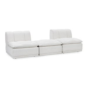 Haven Upholstered Modular 2pc Sectional with Ottoman in White