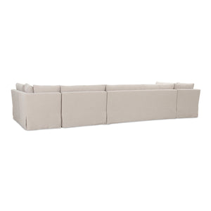 Moe's Fable Slipcover Dining Banquette U-Shape Beige 168"