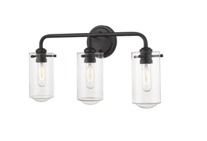 Delaney 3 Light Vanity in Matte Black Finish