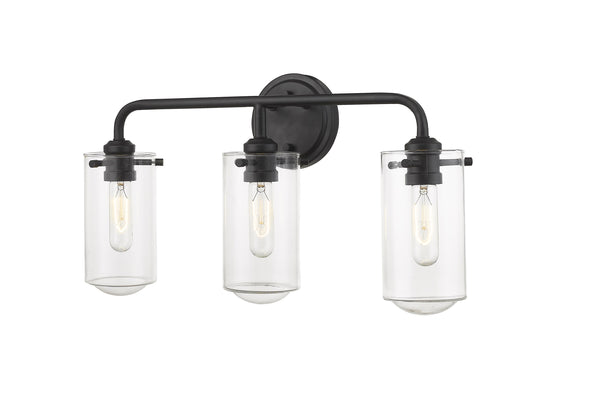 Delaney 3 Light Vanity in Matte Black Finish