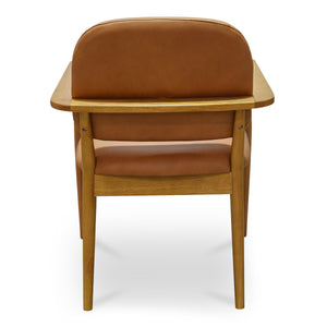 Norrie Dining Chair in Brown Top-Grain Leather