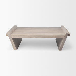 Elaine 59x36 Brown Solid Wood Top & Base Coffee Table
