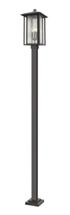 Aspen 3 Light Outdoor Post Mounted Fixture in Oil Rubbed Bronze Finish