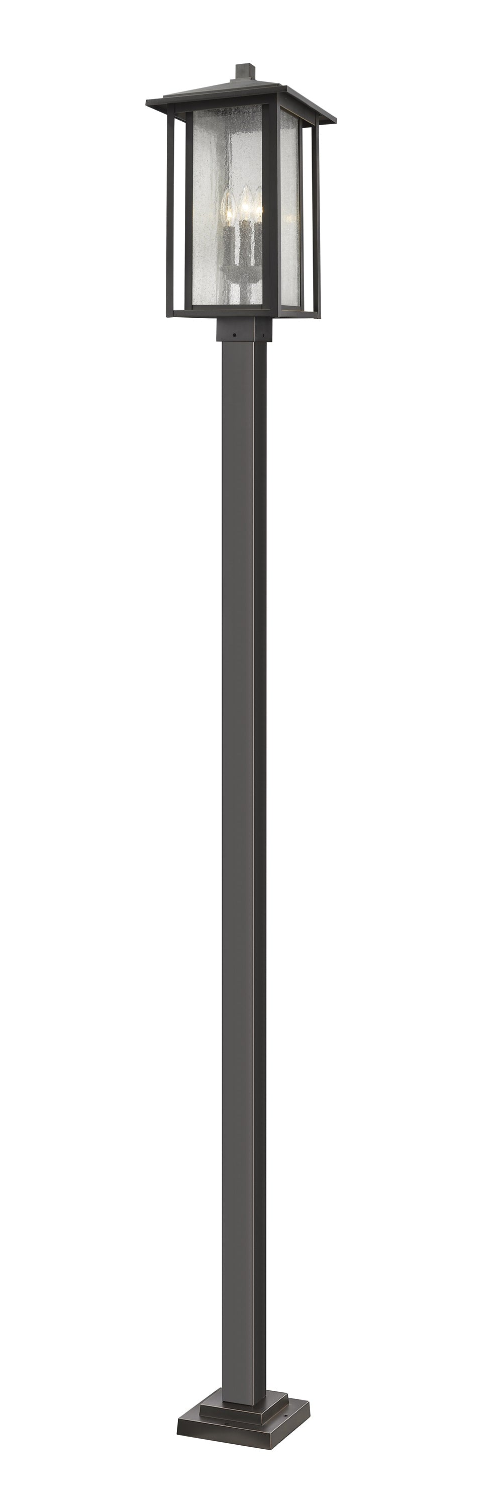 Aspen 3 Light Outdoor Post Mounted Fixture in Oil Rubbed Bronze Finish