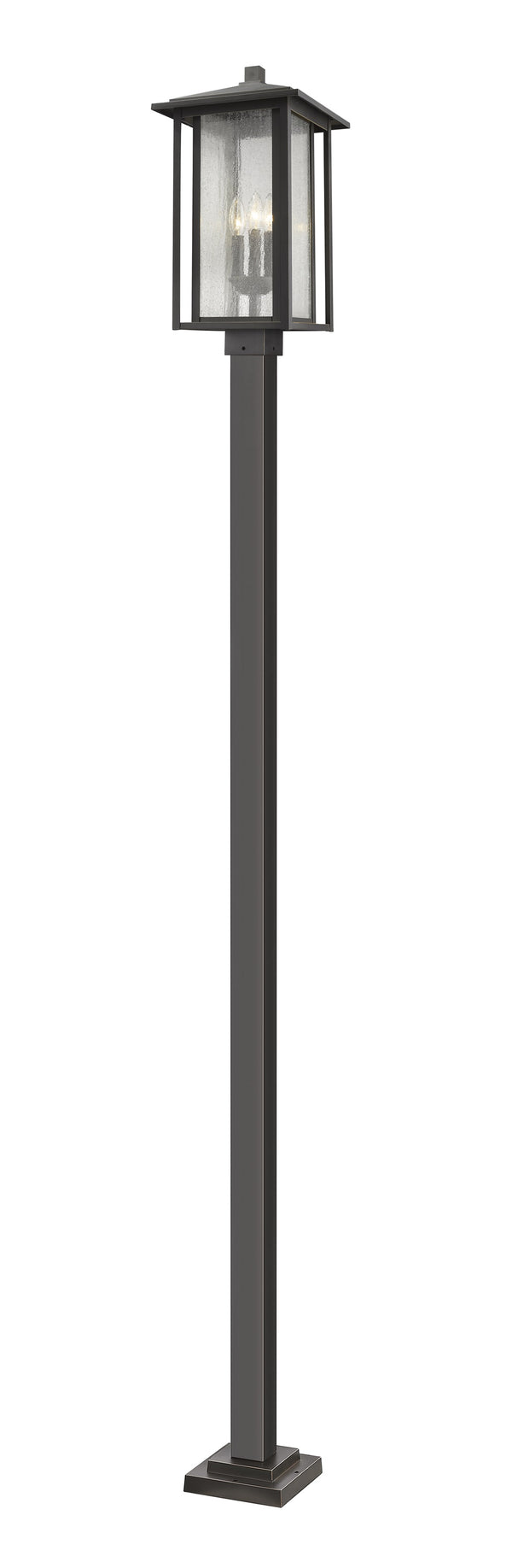 Aspen 3 Light Outdoor Post Mounted Fixture in Oil Rubbed Bronze Finish