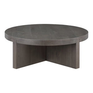 Moe's Folke Round Coffee Table in Dark Brown Oak
