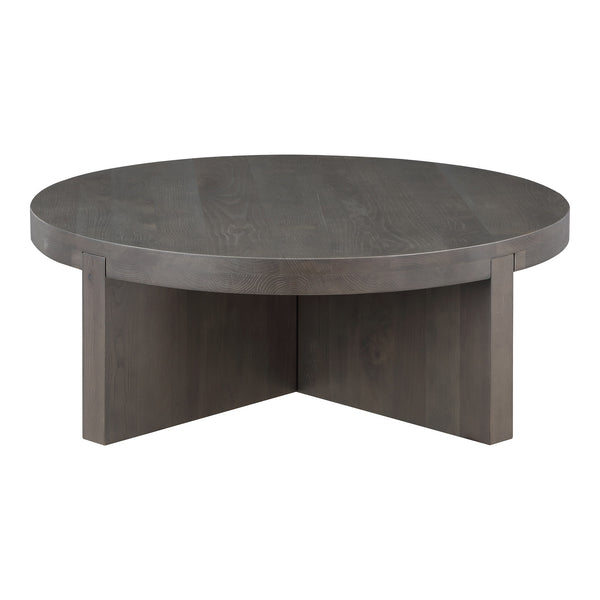 Moe's Folke Round Coffee Table in Dark Brown Oak