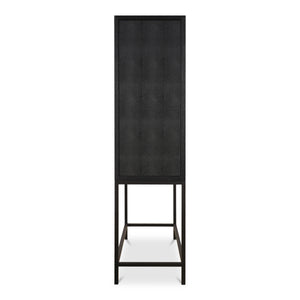 Mako Bar Cabinet with Brass Accents