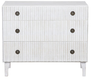 Daryl Mahogany and Veneer Dresser with Brass Pulls in White Wash Finish