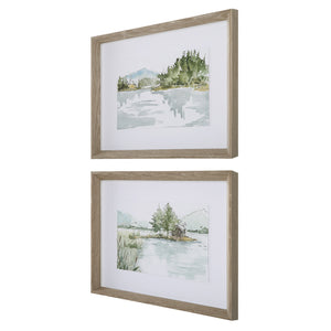 Serene Lake Framed Prints, Set/2