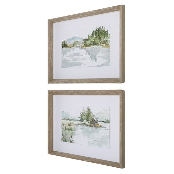 Serene Lake Framed Prints, Set/2