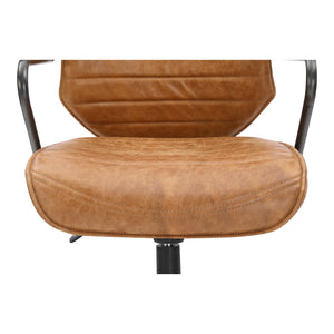 Moe's Executive Office Chair in Orange Leather