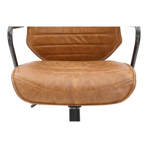 Moe's Executive Office Chair in Orange Leather