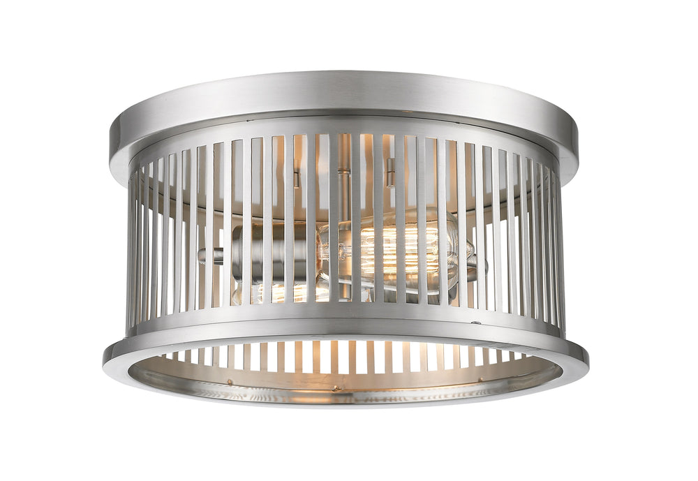 Camellia 2 Light Flush Mount in Brushed Nickel Finish