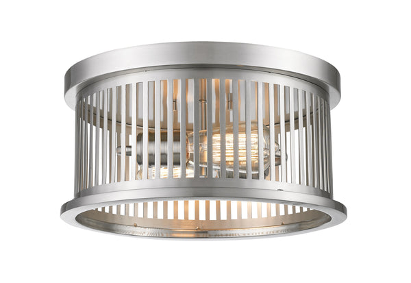 Camellia 2 Light Flush Mount in Brushed Nickel Finish