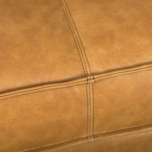 D'Arcy 111"L x 70"D x 33"H Tan Leather Right Chaise Sectional