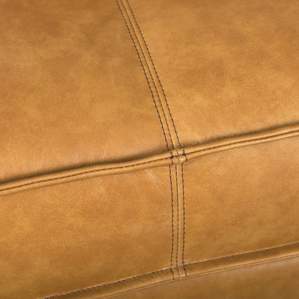 D'Arcy 111"L x 70"D x 33"H Tan Leather Right Chaise Sectional