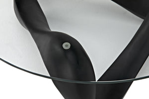 Orion Black Resin and Glass Coffee Table