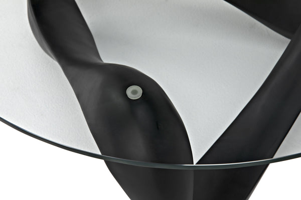 Orion Black Resin and Glass Coffee Table