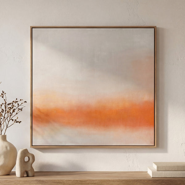 Morning Light Framed Painting in Soft Orange