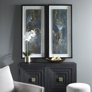 Glimmering Agate Abstract Prints, S/2